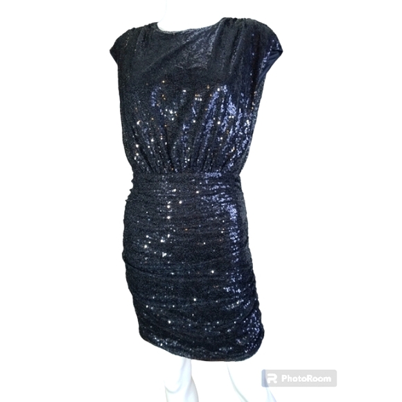Vintage Party Cap Sleeve Backless Sequin Bodycon Dress Women's Size M - Picture 3 of 15